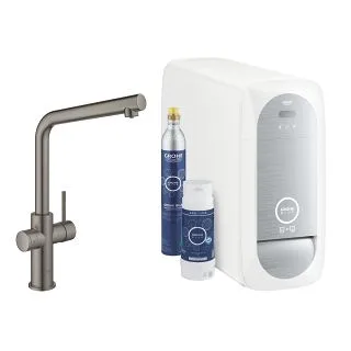 Blue HOME MITIGEUR ÉVIER L-BEC NOIR GRAPHITE